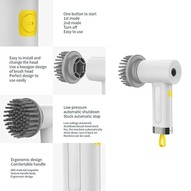 Rechargeable Electric Cleaning Brush – Wireless Handheld Scrubber