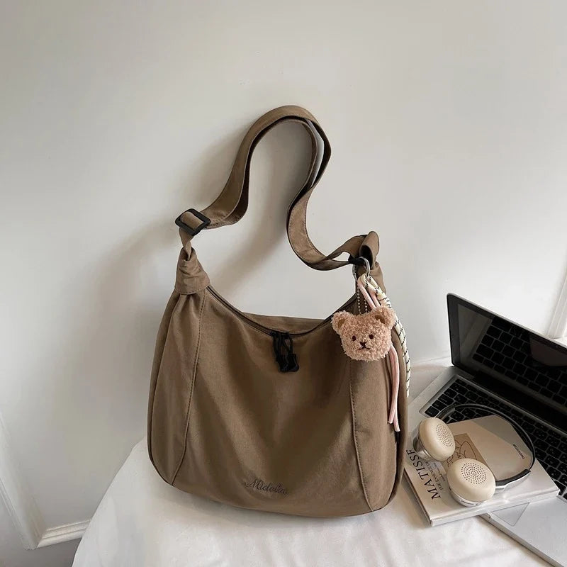 Japanese Canvas Tote Bag – Large Shoulder & Crossbody Bag