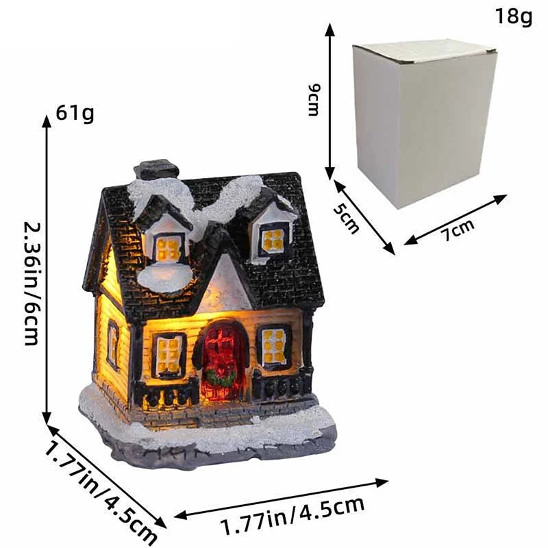 Mini LED Christmas Village House – Xmas Winter Décor Gift