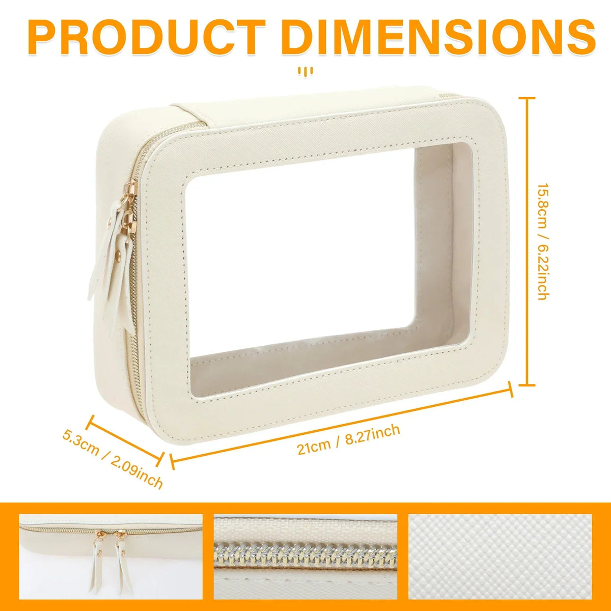 PVC Transparent Makeup Bag – Waterproof Travel Cosmetic Case
