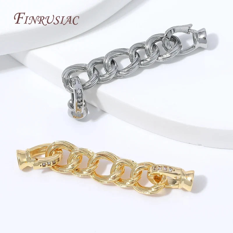 18K Gold Plated Twisted Rope Crystal Rhinestone Jewelry Clasp