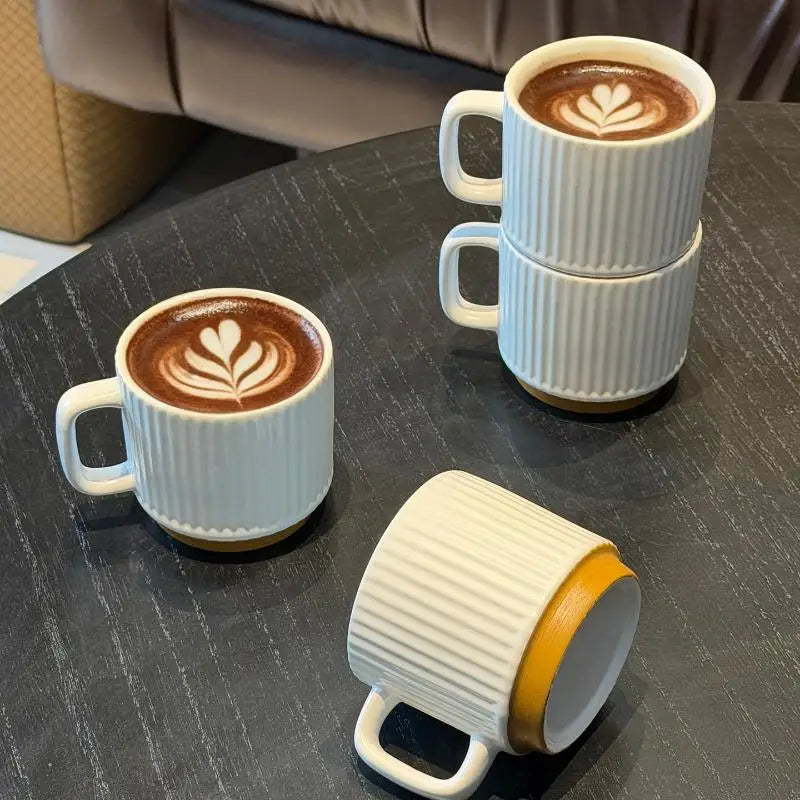Thickened Ceramic Mug with Handle – Modern White Coffee Cup