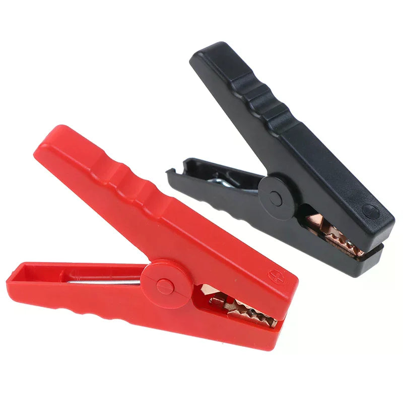 2Pcs 100A Insulated Alligator Clips – Car Battery Charger Clamps