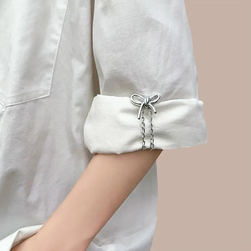 Decorative Button Chain Clips for Shirts, Jeans & Sleeves | 4/8pcs