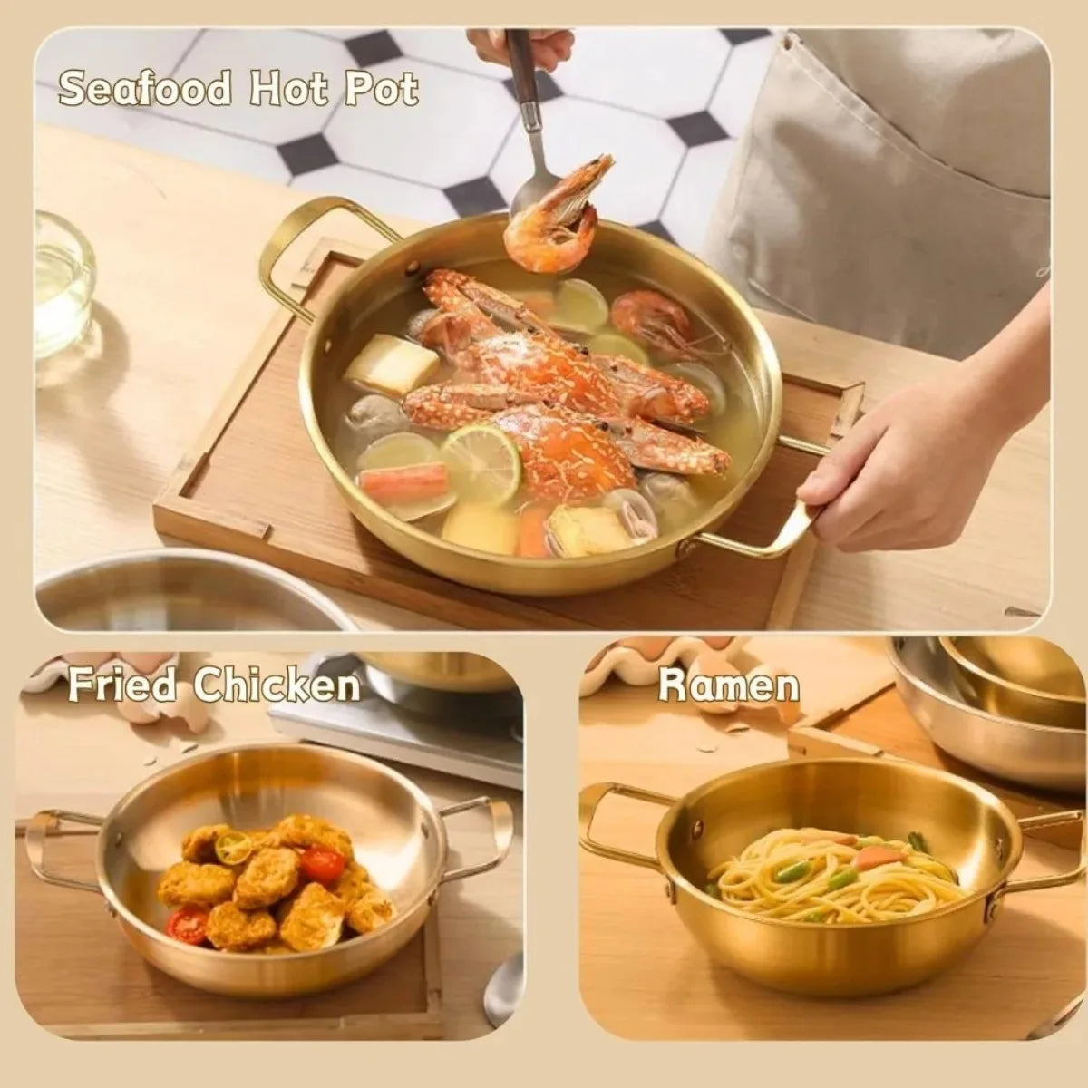 Stainless Steel Korean Ramen Pot with Handles | FEB.WIND