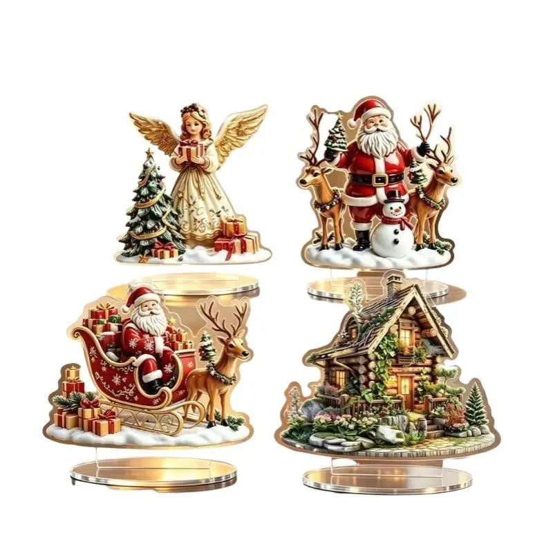 2D Acrylic Fairy Mushroom Cottage Desktop Ornament Plaque
