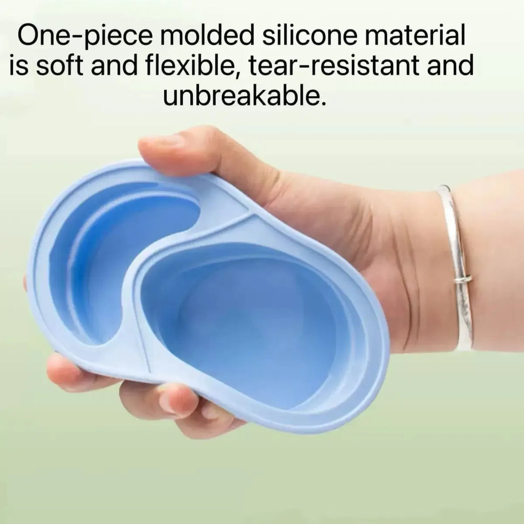 Silicone Dual Compartment Snack Box – Reusable Leakproof Lunch Container