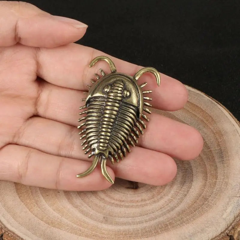 Brass Trilobite Figurine – Retro Desk Ornament & Tea Pet