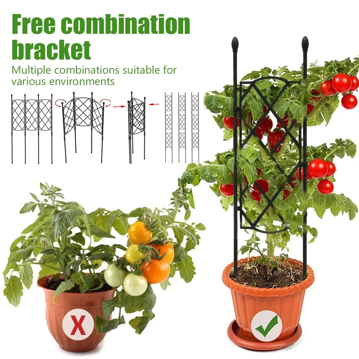 Plant Climbing Trellis, Greenhouse Hoop Kit & Garden Stakes Set