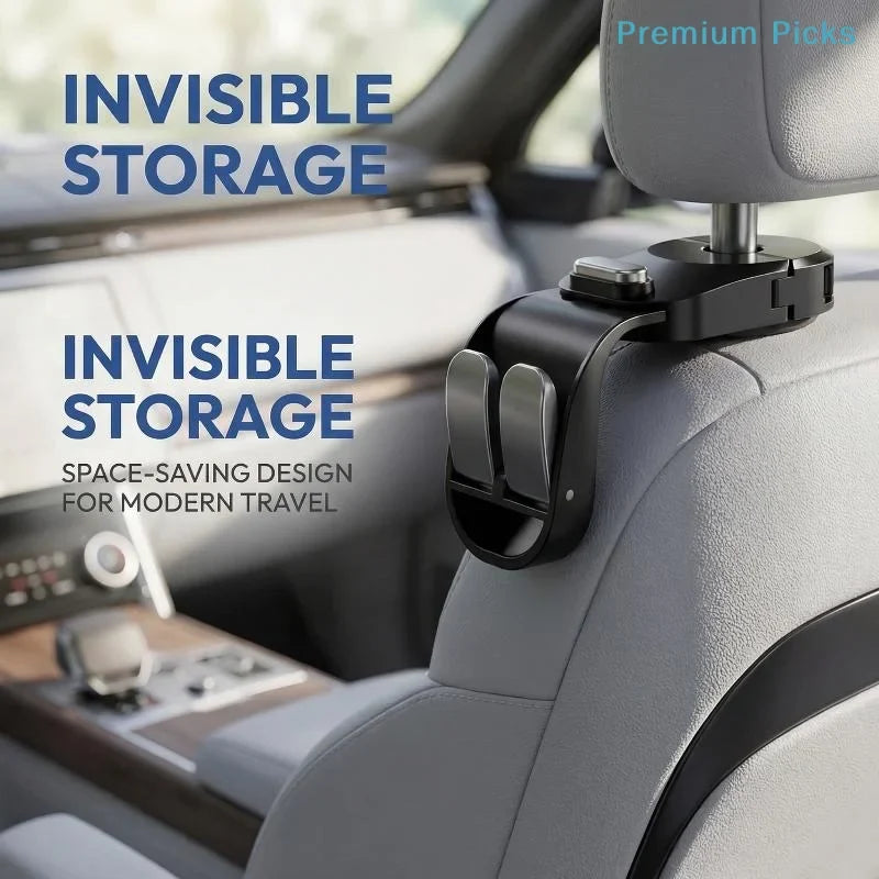 Foldable Car Headrest Hook – Seat Back Storage Organizer
