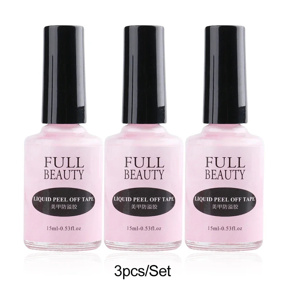 Peel Off Latex Nail Edge Guard Liquid 15ml + Tweezer