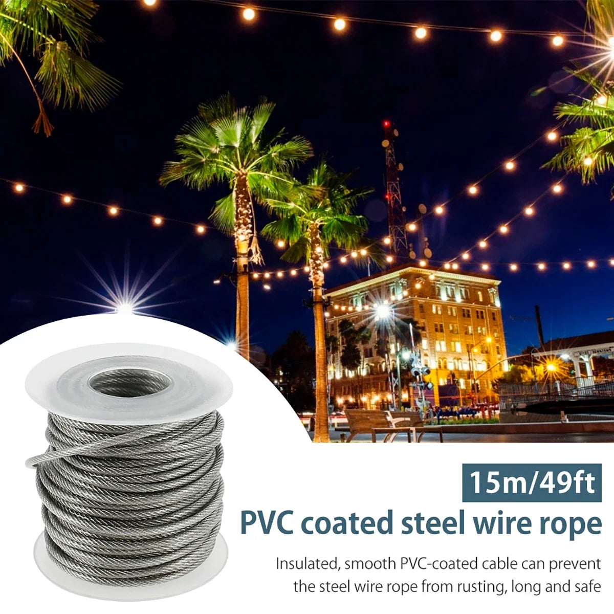 304 Stainless Steel Wire Cable Kit 15M/30M – Garden Railing Rope