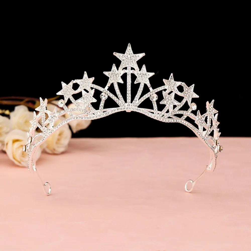 Baroque Crystal Rhinestone Crown Tiara – Gold & Silver Bridal