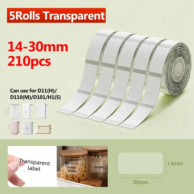 Niimbot Transparent Thermal Labels – D11 D110 D101 Waterproof
