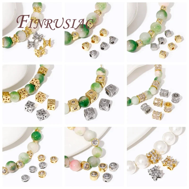 18K Gold Plated Zircon Spacer Beads – DIY Jewelry Making
