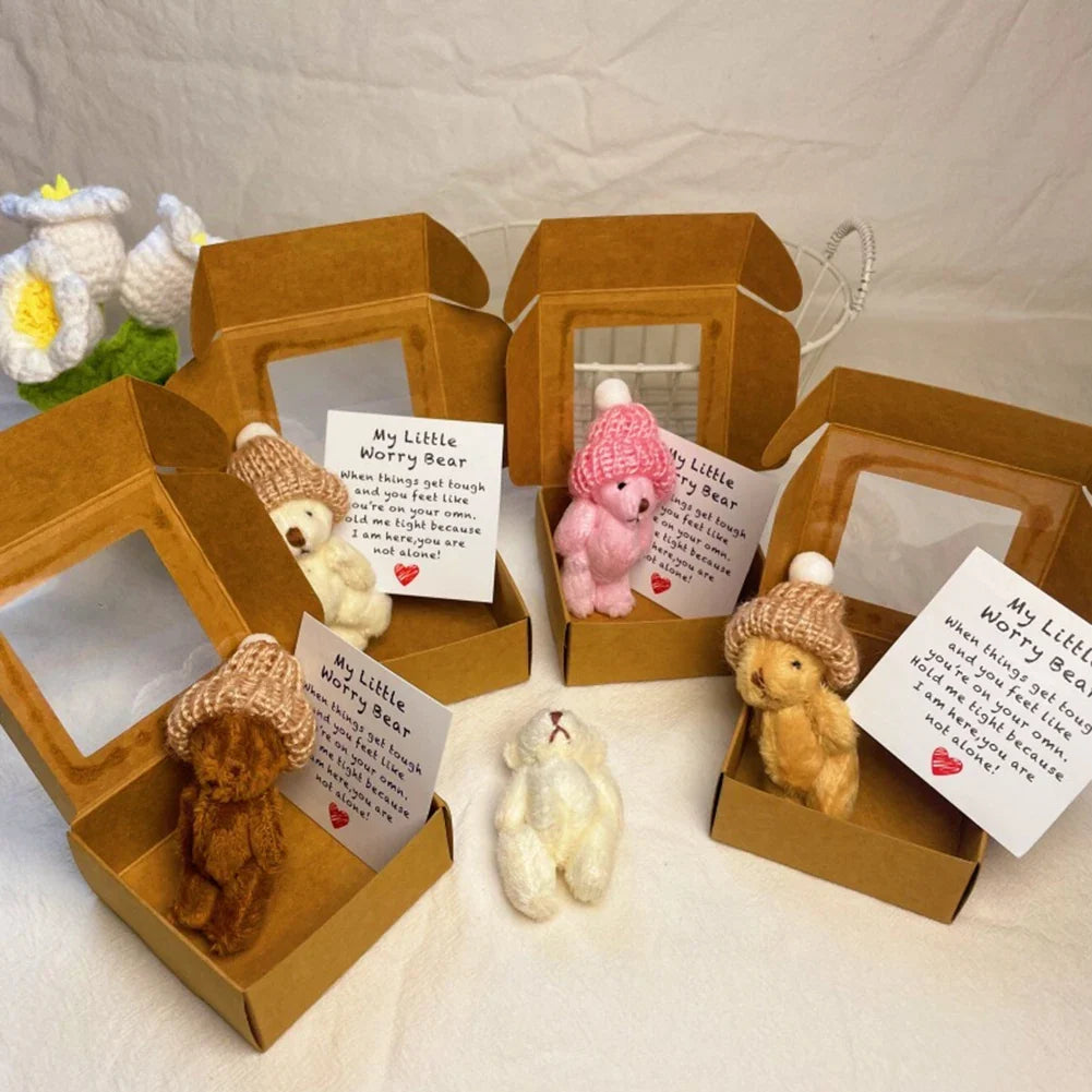Mini Plush Teddy Bear in Box with Greeting Card – Gift Set
