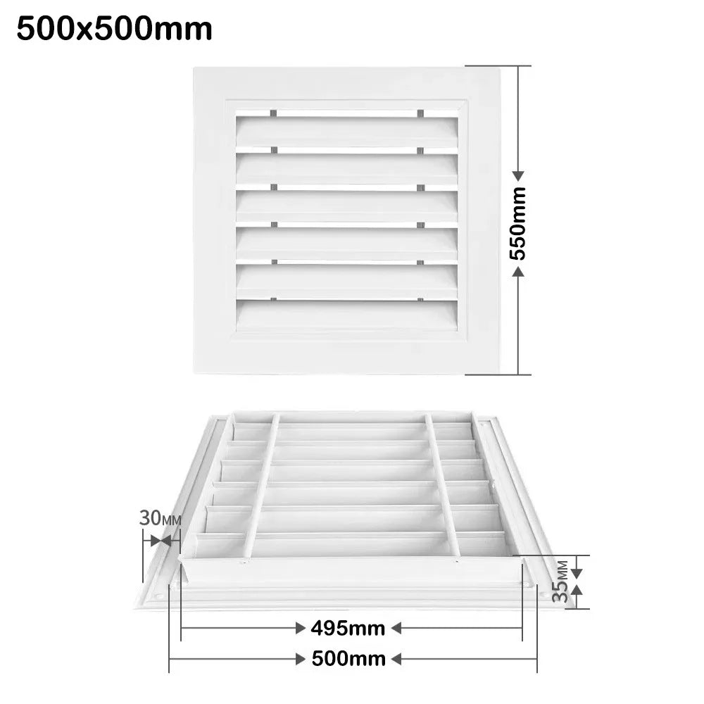 Aluminum Square Air Vent Grille White Return Cover for Attics