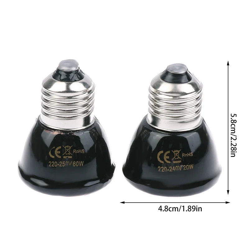Far Infrared Ceramic Heating Lamp E27 Reptile Pet Warmer 20-80W