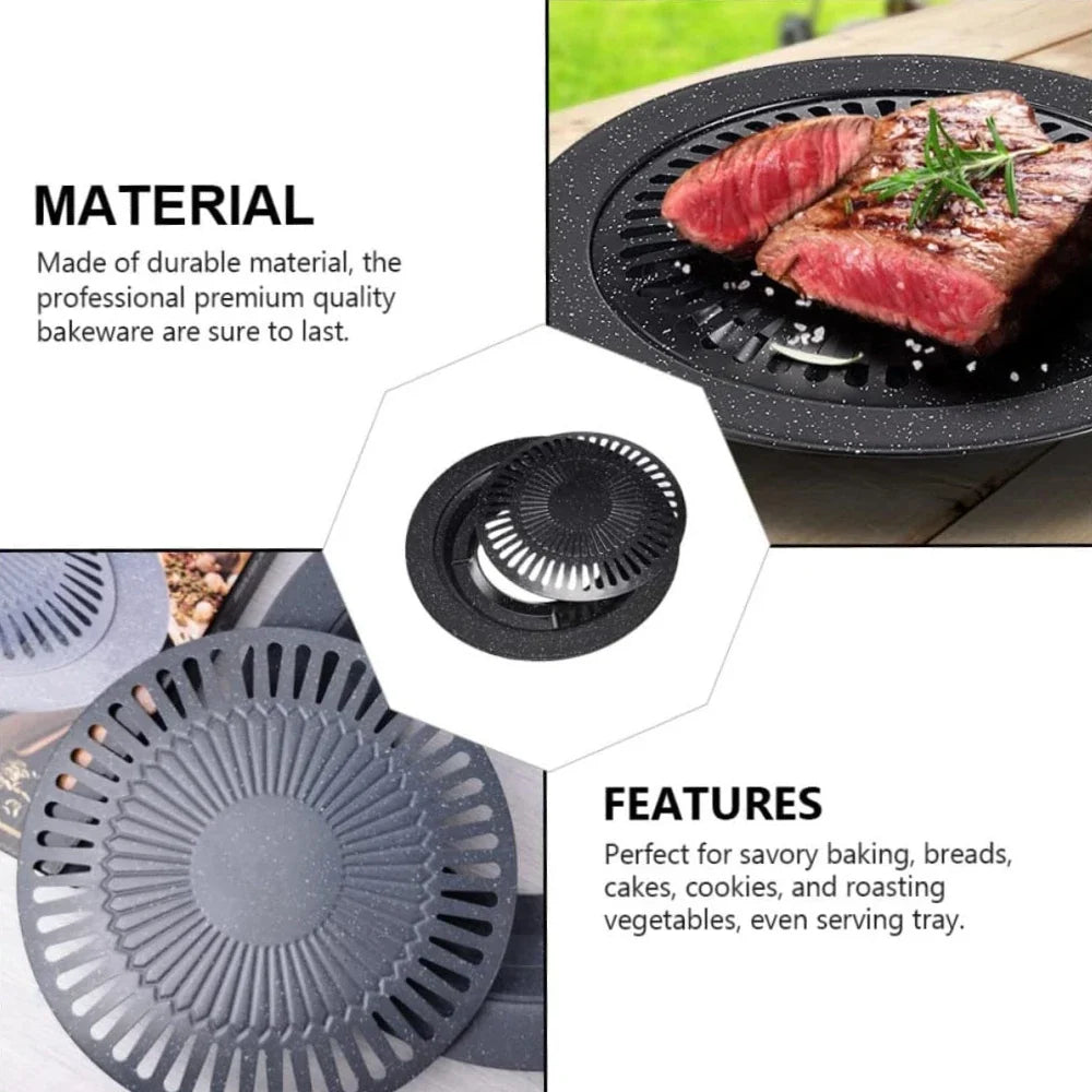 KOSUN Aluminum Korean Grill Pan – Nonstick Portable BBQ Tray