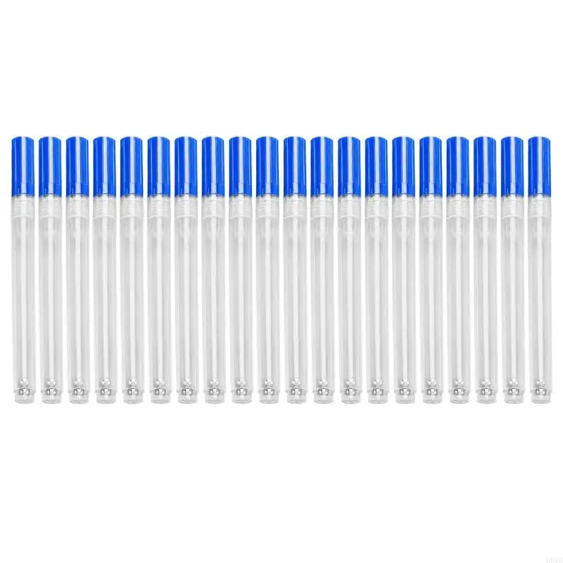 Refillable Empty Marker Pen Barrels – Transparent, Blue Cap