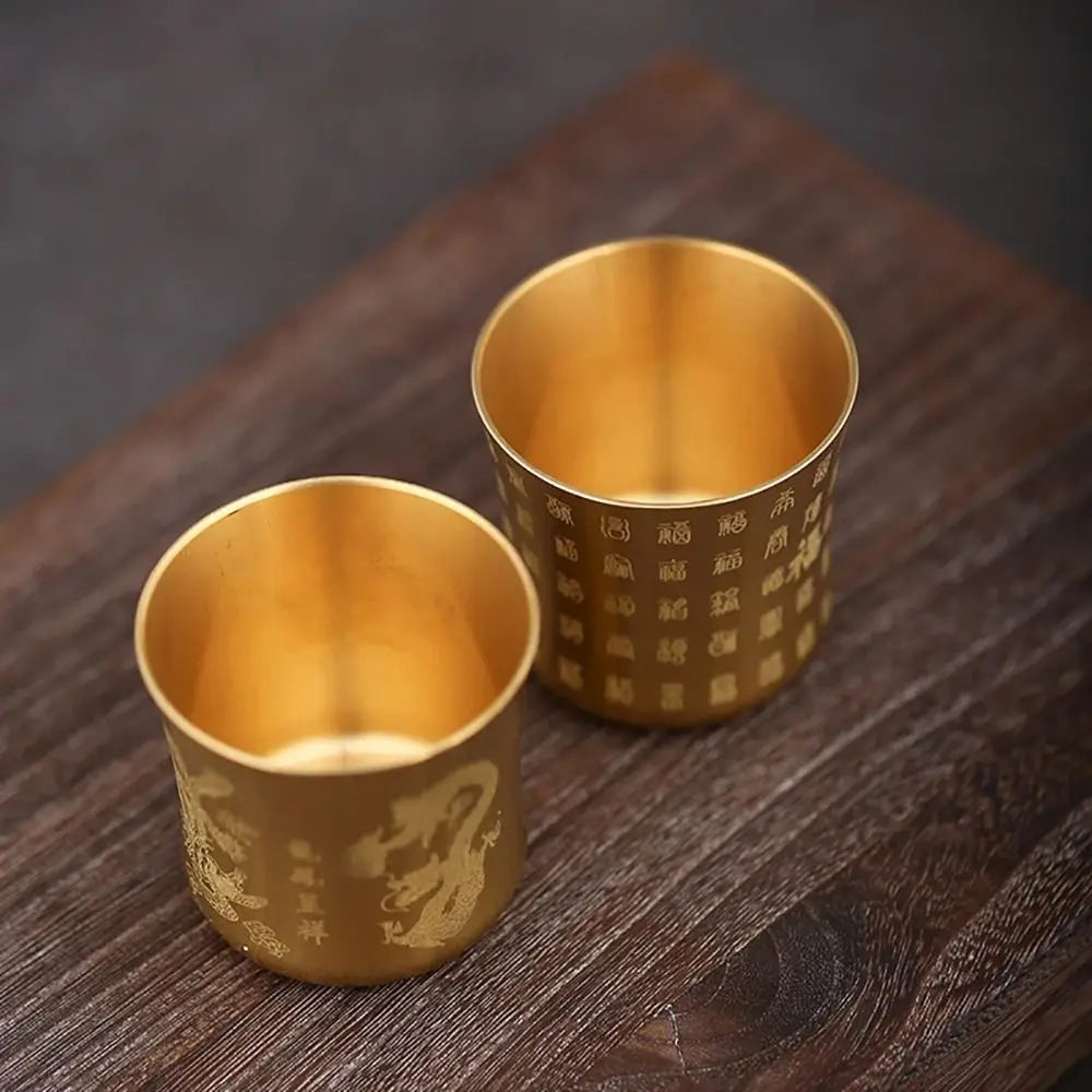 Brass Baifu Cup Cornucopia Desktop Ornament – 6cm Polished