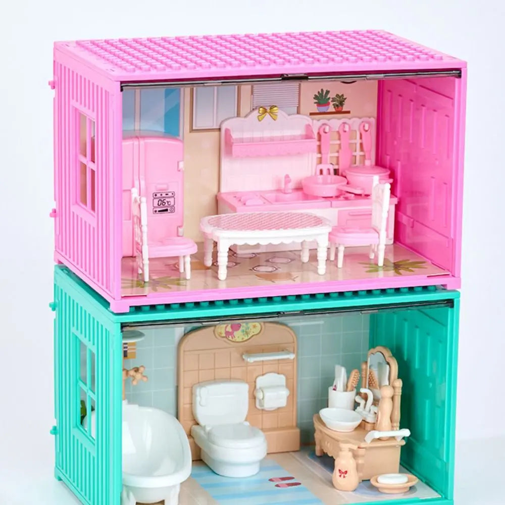 Miniature Dollhouse Furniture Set – 1:12 Pink Room Accessories