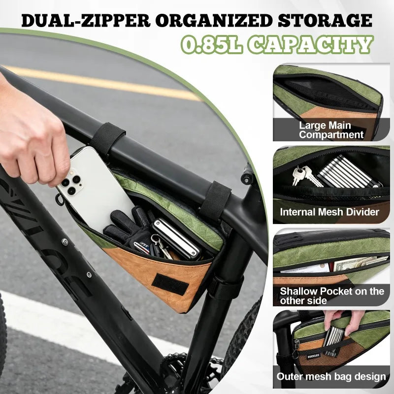 BUCKLOS Waterproof Bike Frame Triangle Bag – Ultralight