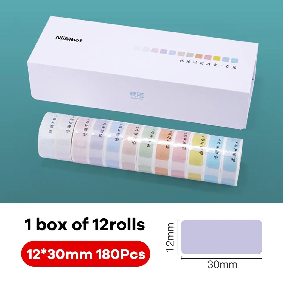 NIIMBOT Thermal Label Rolls – White & Morandi Self-Adhesive