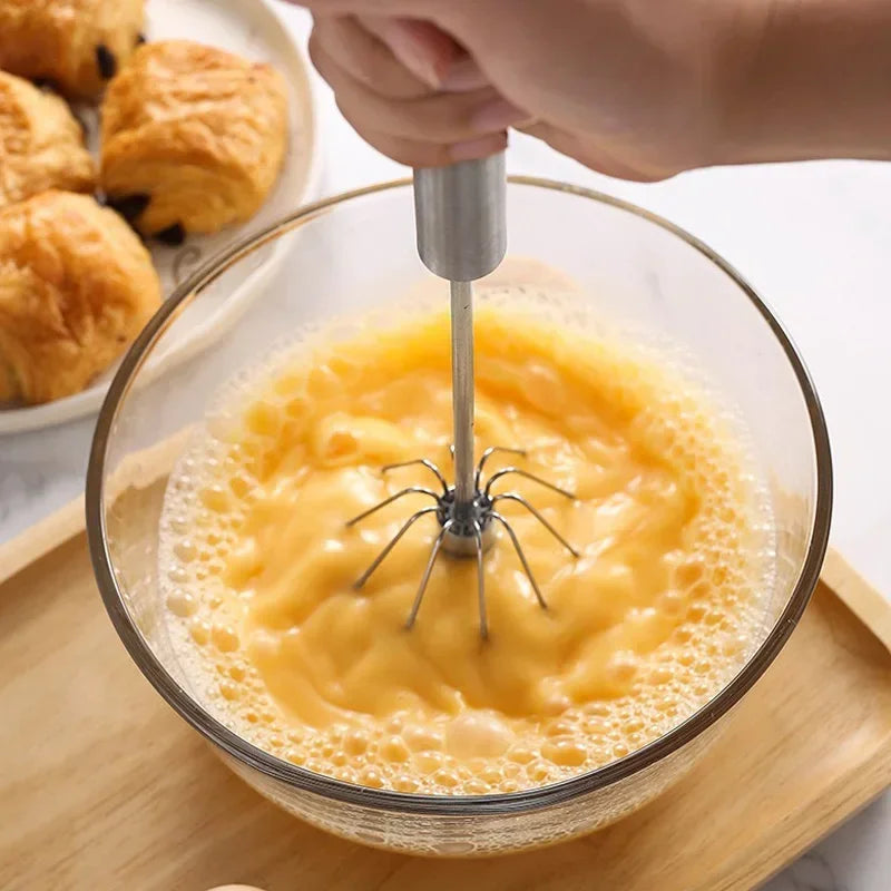 Semi-Automatic Manual Egg Beater Stainless Steel Cream Mixer