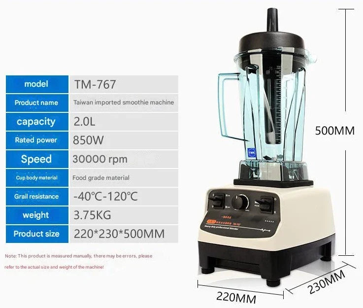 DUTRIEUX 800W Commercial Blender 2L Heavy Duty Juicer Mixer