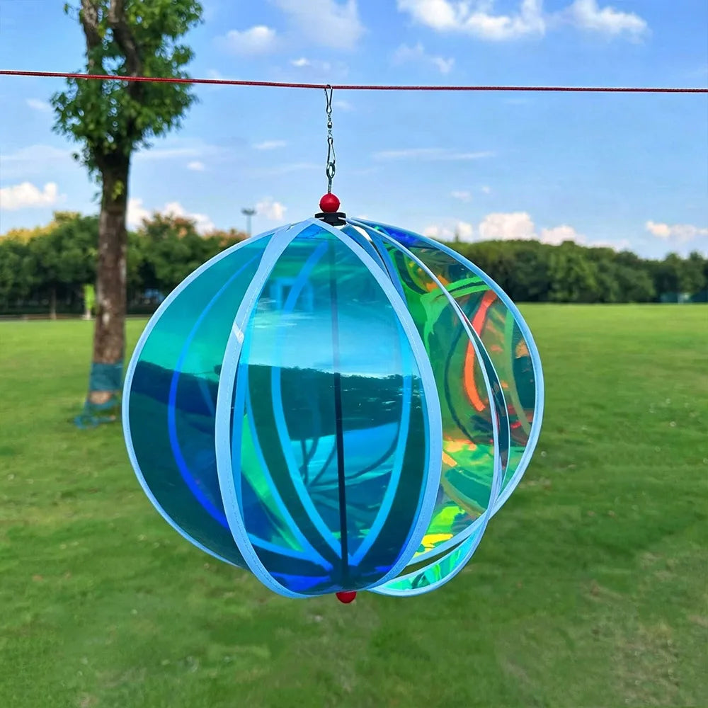 Rainbow Hot Air Balloon Wind Spinner – Colorful Garden Decor
