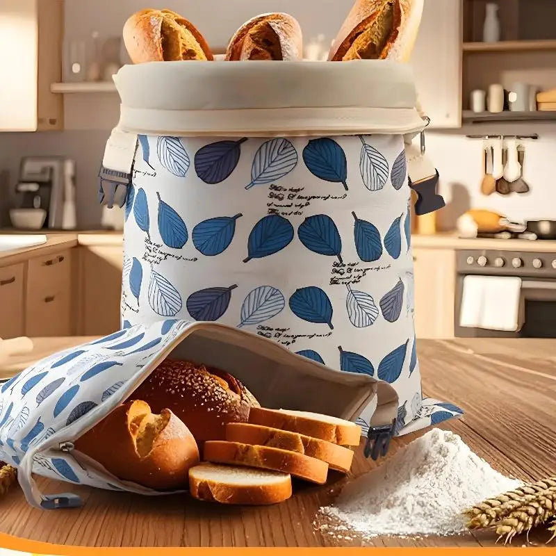 Reusable Beeswax Bread Bag – Eco Linen Food Storage Pouch
