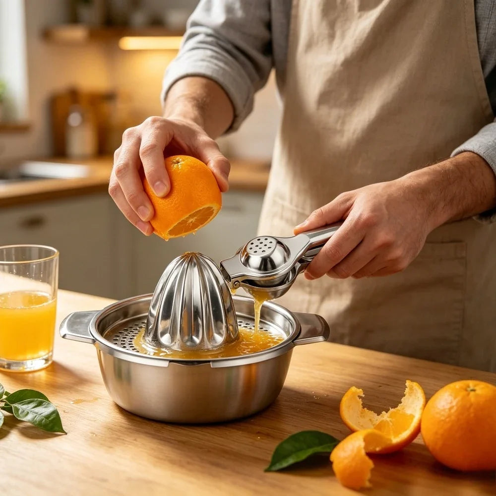 2-Piece Stainless Steel Lemon Squeezer & Citrus Juicer Set