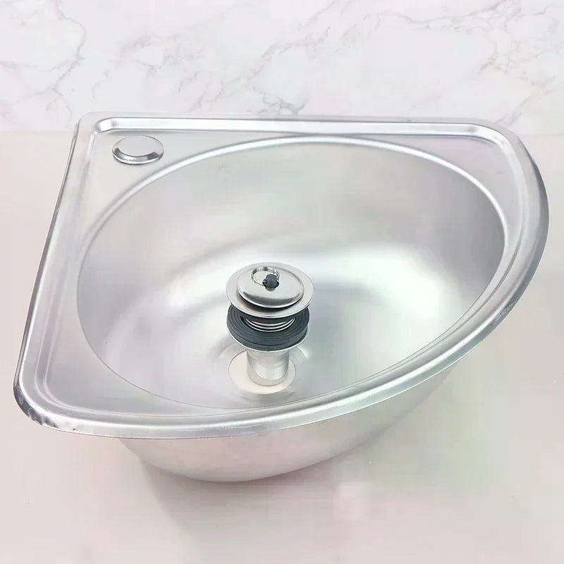 Stainless Steel RV Sink – Compact Single Bowl Drop-In Basin