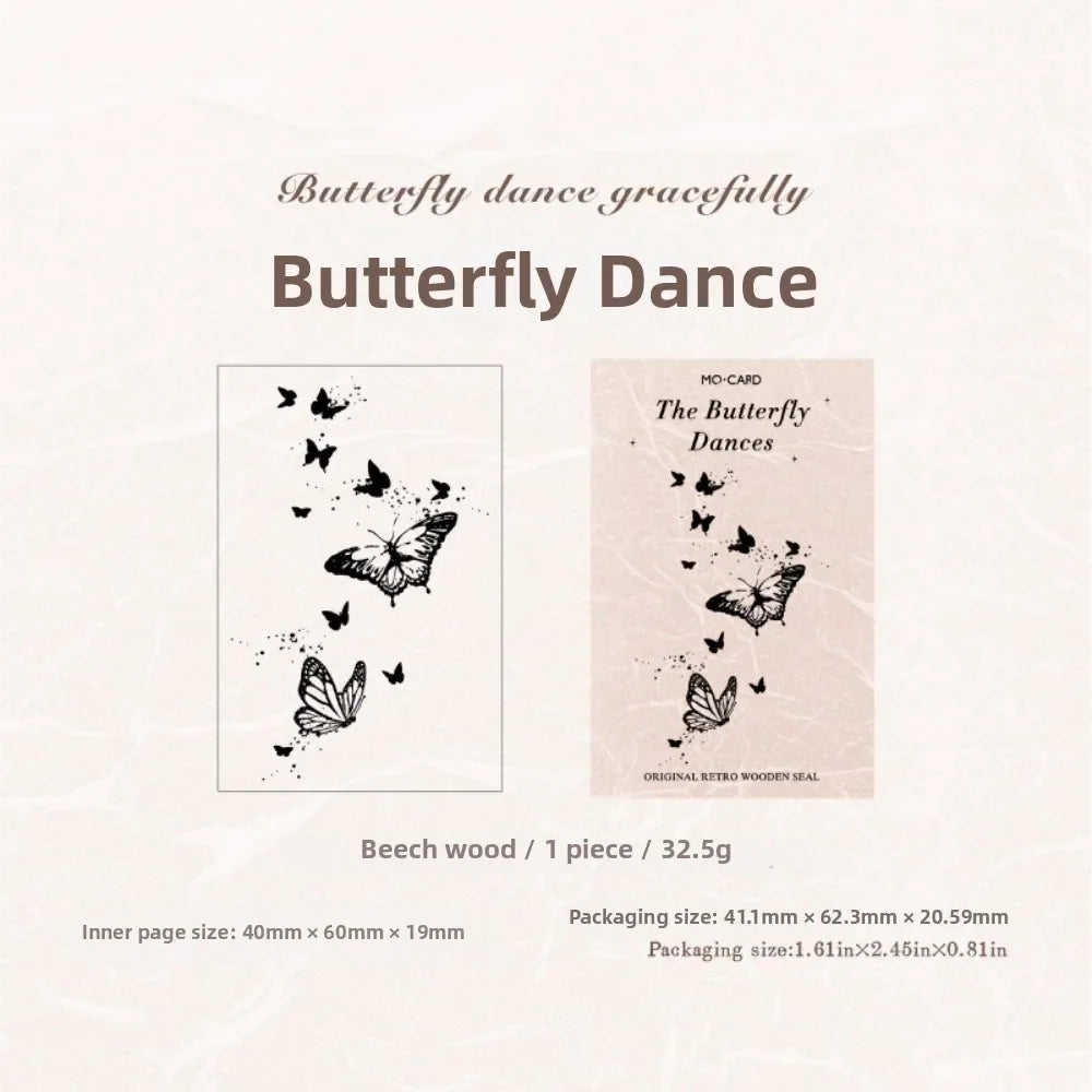 Wooden Rubber Craft Stamps – Flower Butterfly Leaves Designs