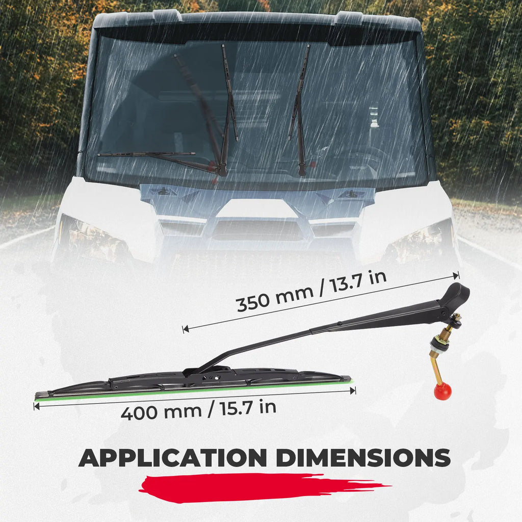 KEMIMOTO UTV Manual Windshield Wiper Kit – Polaris Can-Am