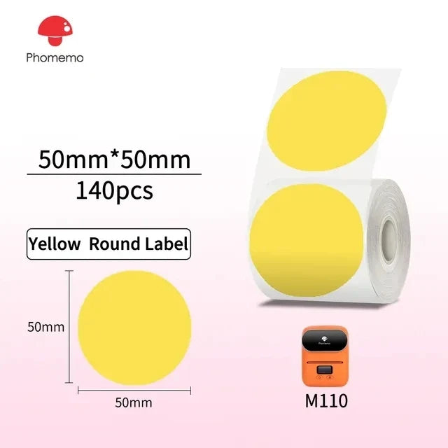Phomemo M110 M200 M221 Clear Round Thermal Labels 1.57"