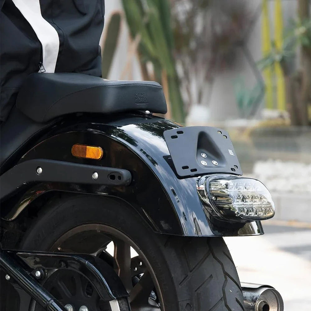 Motorcycle Curved Laydown License Plate Bracket | Softail Dyna