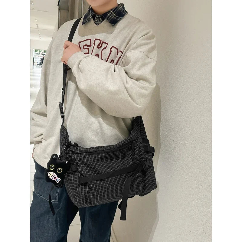 Large-Capacity Unisex Nylon Messenger Crossbody Bag