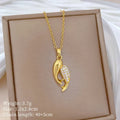 Double Fish Pendant Necklace – Gold Stainless Steel Choker