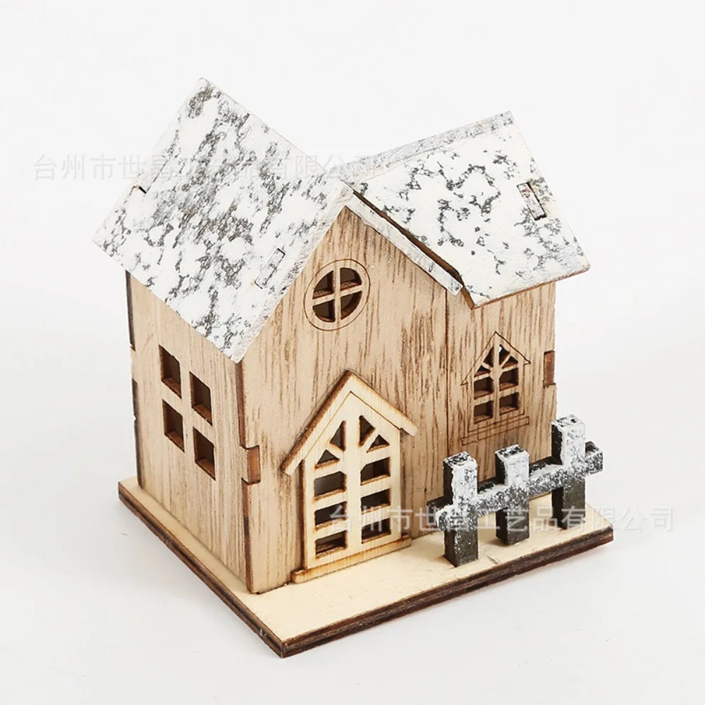 LED Wooden Christmas Cabin Decoration | Warm Glow Holiday Decor