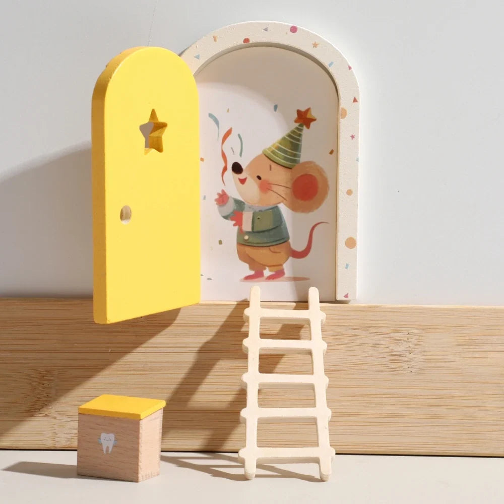 Fairy Door Miniature Wooden Mouse Door Garden Decor