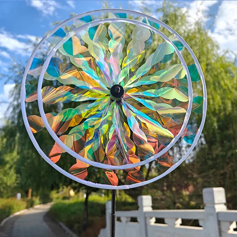 Reflective Sunflower Windmill – Bird-Deterrent Garden Decor, 6 Colors