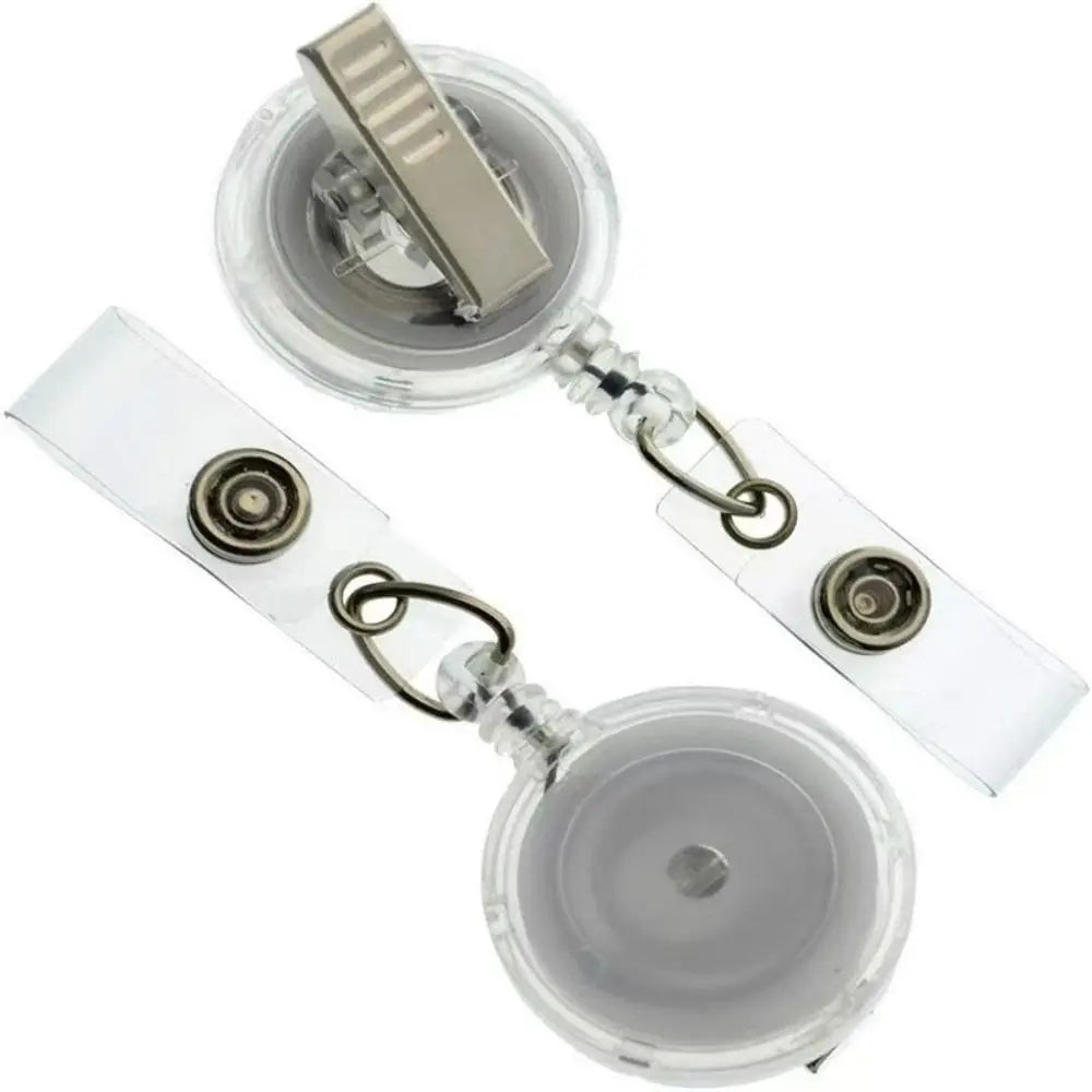 Retractable Badge Reel 6-Pack – Clear ID Card Holder Swivel Clip