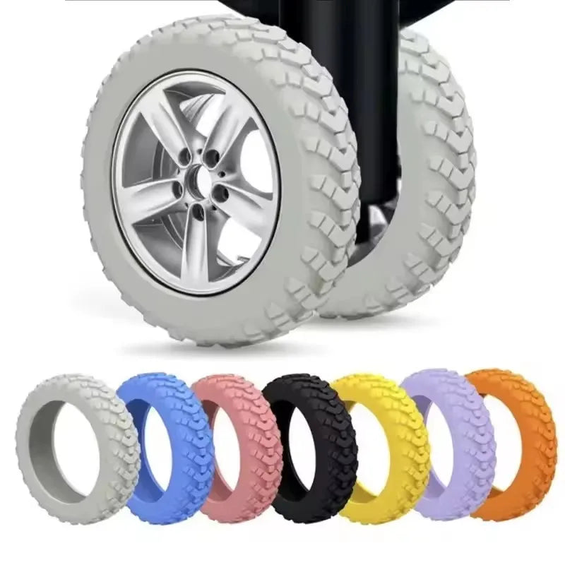 8-Piece Silicone Luggage Wheel Covers – Quiet Caster Protectors