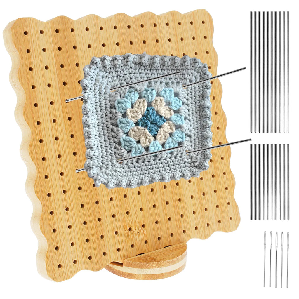 Bamboo Crochet Blocking Board Kit with Steel Pins & Stand