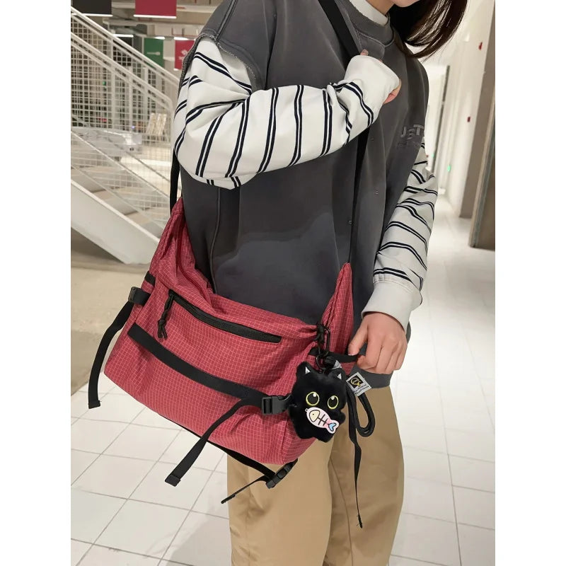 Large-Capacity Unisex Nylon Messenger Crossbody Bag