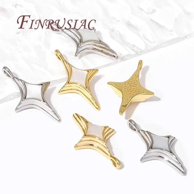 18K Gold Plated Star & Shell Charms – DIY Jewelry Pendants