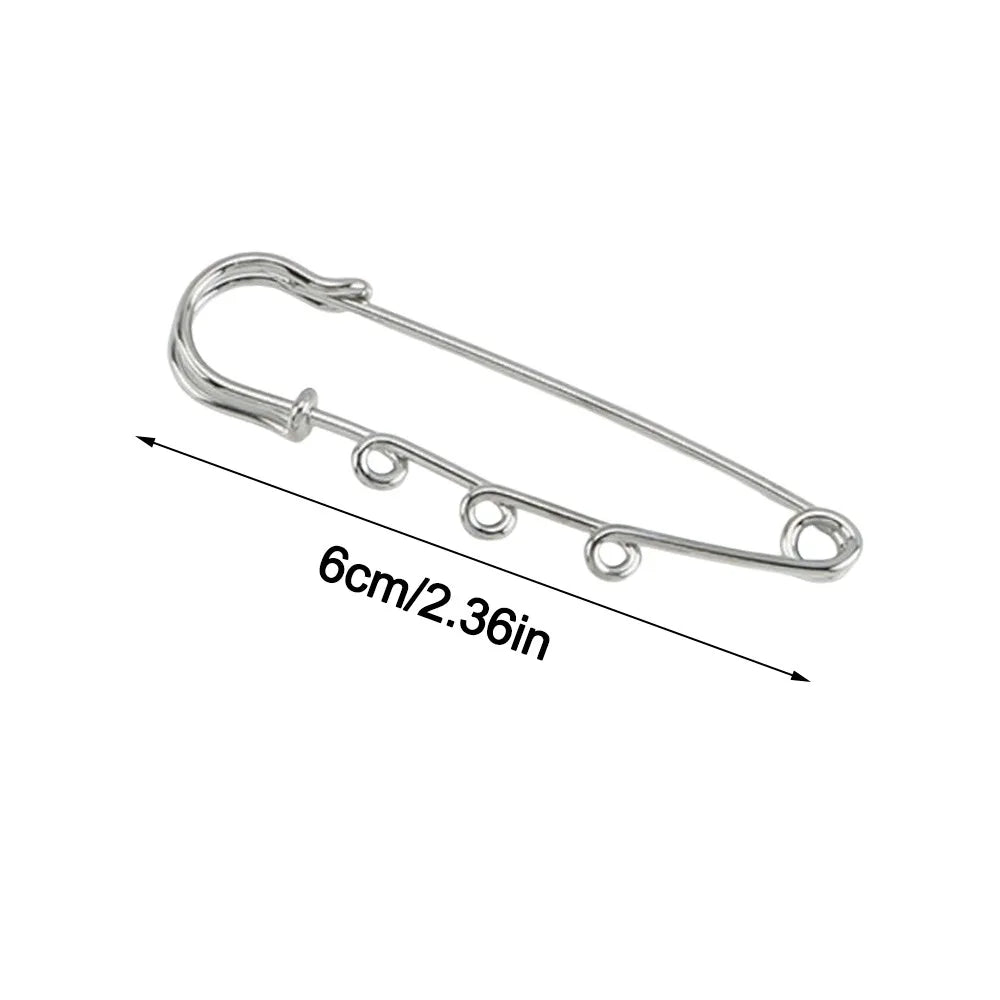 Silver Safety Brooch Pins – Multi-Hole Scarf & Dress Connector