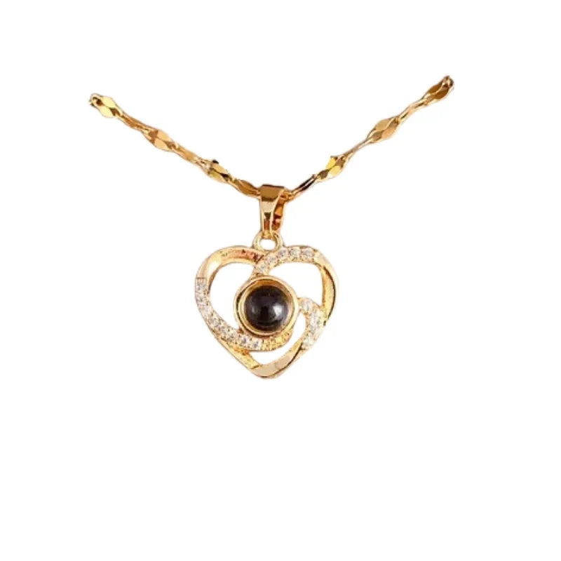 Women's Projection Pendant Necklace – "I Love You" Clavicle Chain